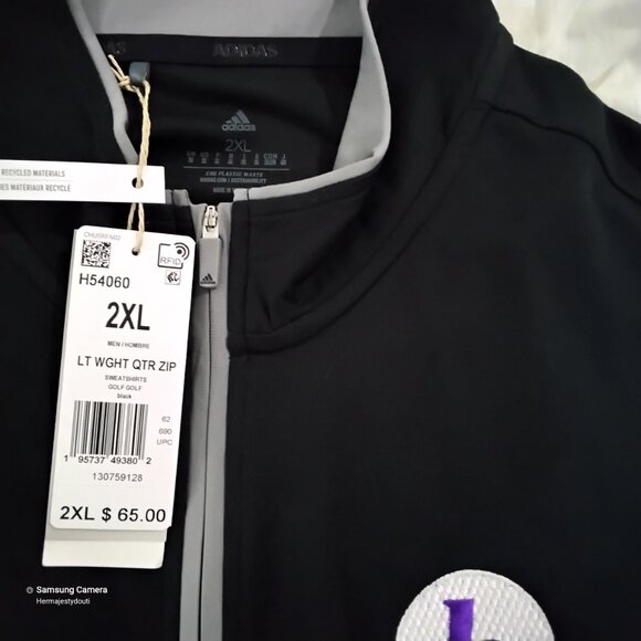 Men's Adidas Aeroready Light Weight Quarter Zip Golf Black Sweatshirt NWT 2XL - Picture 4 of 6